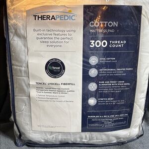 Therapedic Queen cotton Mattress pad